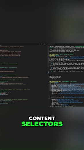 Crawl4AI Content Selectors: CSS vs. Target Elements #shorts