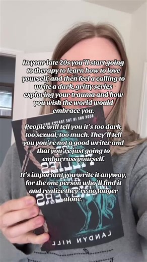 My names Landyn, and this is my author story🖤 I wish I could go back and tell the little girl who wanted to be enough for anyone, that she learns to be enough for herself. #darkcowboyromance #traumabonded #authorsoftiktok #author