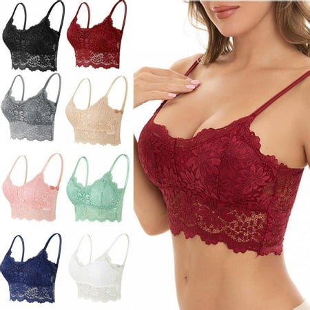 Pisexur Lace Bralettes for Women Bralette Padded Lace Bandeau Bra - Walmart.ca