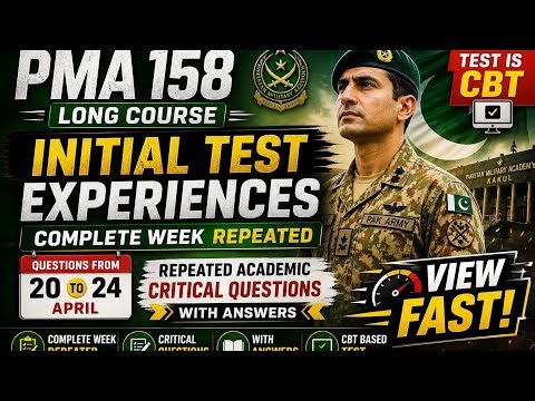 PMA 158 Test Repeated Questions | 20–24 April | Critical Academic MCQs
