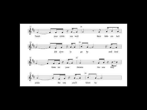 How to sing Teach Your Children - individual voices, scores, chords and lyrics