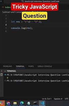 concatenation & subtract in javascript | javascript interview question #shorts #coding #javascript