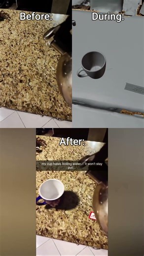 This mug HATES boiling water 😂🕷️ (Behind The Scenes) #shorts #funny #prank