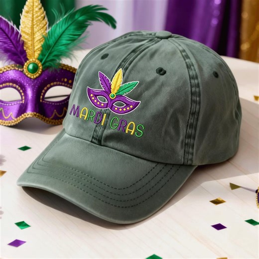 Mardi Gras Embroidered Hat, Carnival Mask Baseball Cap, New Orleans Parade Hat, Louisiana Festival Cap, Mardi Gras Carniva - Etsy