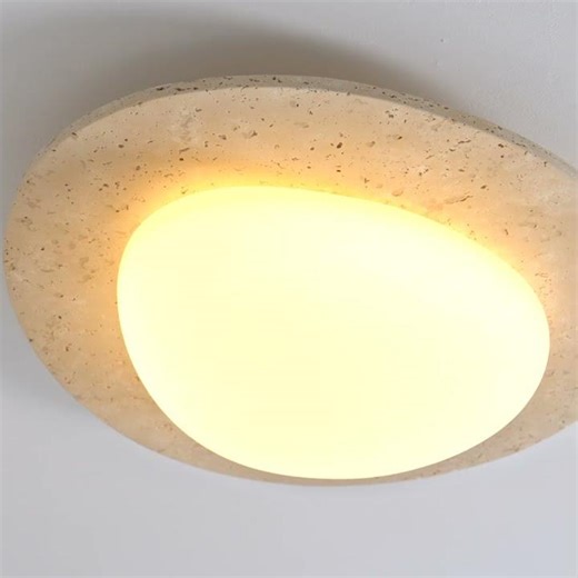 Aurora Stone Ceiling Light – Natural Texture, Calm Radiant Glow