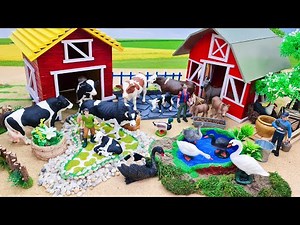 19 Minutes Satisfying with Build Miniature Dairy Farm with Barnyard for Cow and Cattles Diorama