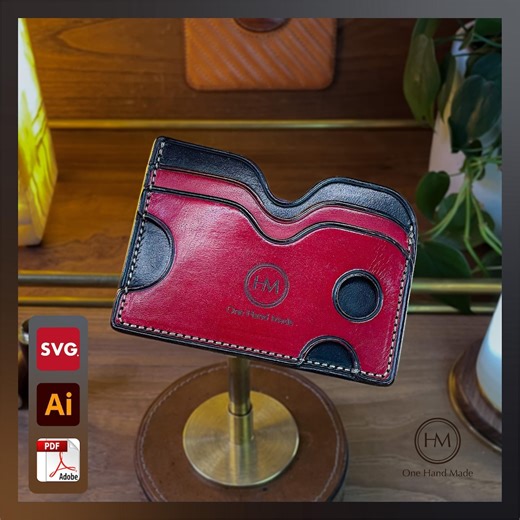 Customizable Leather Wallet Pattern: DIY Cardholder Template (PDF, SVG, Ai File) - Etsy UK