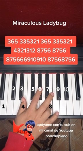 10K views · 96 reactions | Miraculous Ladybug Theme piano tutorial #miraculous #miraculousladybug #pianotutorial #piano #fyp #parati #marinette | Ponchopiano | Facebook