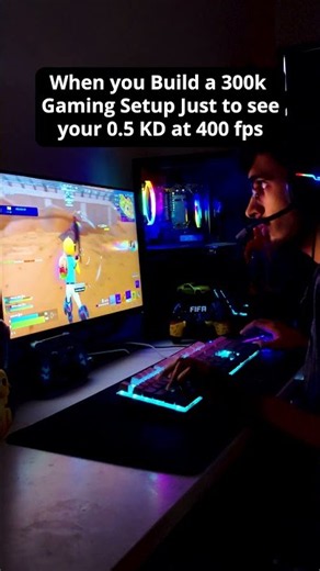 300K Gaming Setup… Just for 0.5 KD at 400 FPS 💀 | Fortnite #Fortnite #GamingSetup #GamingPC #400FPS