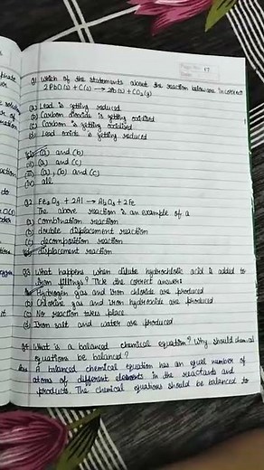 class 10 science chapter 1 chemical equations and reactions exercise and in text questions answers