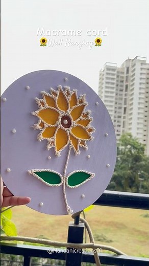 🌻 DIY Macrame Sunflower Wall Hanging | Step-by-Step Tutorial 🌻#youtubeshorts #sunflower