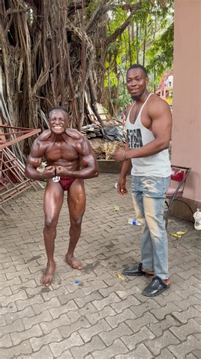 Nigerian longest servings bodybuilder Jack giving his most muscular pose | SH Augustine Muscle