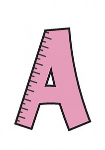 Printable Pink Ruler Alphabet Letters | A–Z Bold Measurement Font