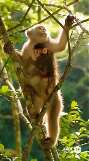Baby Monkey Dropped From a High Tree