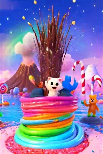 Baby Shark in Candy Land! 🍬 Ice Cream Bus Surprise for Kids 🦈 #shorts