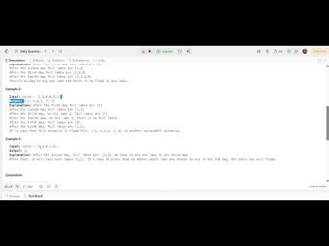 LeetCode 1488 | Avoid Flood in The City | Greedy + Binary Search Explained
