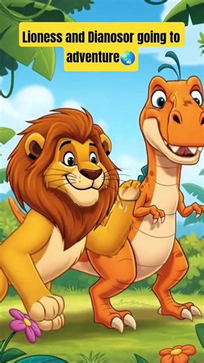 animation cartoon for kids | lioness and Dianosor going to adventure | #animatedshow