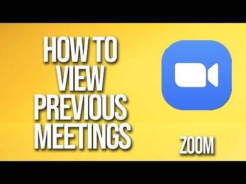 How To View Previous Meetings Zoom Tutorial