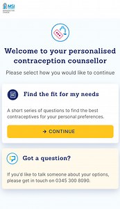 Digital contraception counsellor CHOICE - MSI Reproductive Choices UK