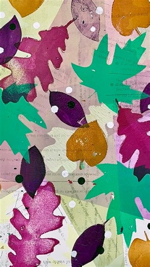 Andrew Steinbrecher Art and Design on Instagram: "Want to know exactly how I build up layers on a gel plate? Here’s my process ⬇️ I like to work with two gel plates: one for rolling paint onto the brayer, and the other for actually building the print. Stencils are my go-to for creating shapes and patterns. I like using both premade and handmade stencils, but these are stencils I made myself in the shape of leaves. I like to use stencils on the first layer for crisp shapes or texture. Remember, t