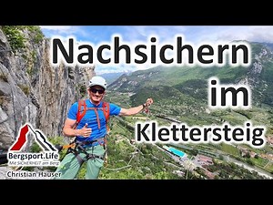 Via Ferrata - securing the second climber with a rope