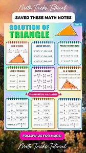 Solution of Triangle Math Notes | Math Tricks Tutorial