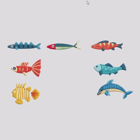 Fish Embroidery Design Set: Machine Embroidery Patterns (digital Download) - Etsy