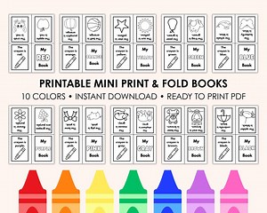 Color Word Mini Book Coloring Pages – 10 Printable “my Color Book” Readers – PDF 8.5x11 – Learn Colors for Preschool – Foldable Color Books - Etsy