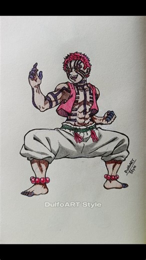 DulfoART Style on Instagram: "Akaza, speed drawing #anime #drawing #akaza #demonslayer #akazademonslayer #art #reels #draw #fyp #sketch #animeart #animedrawing #foryoupageシ"