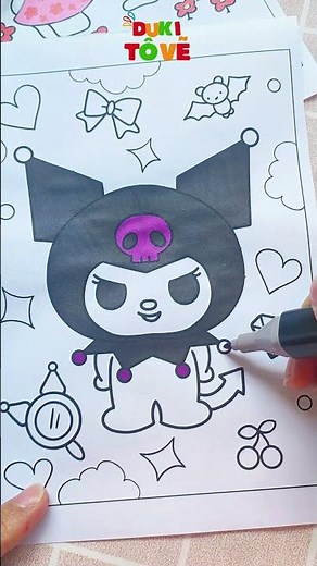 Tranh Tô Màu Kuromi Coloring 💜🖤 Duki Tô Vẽ