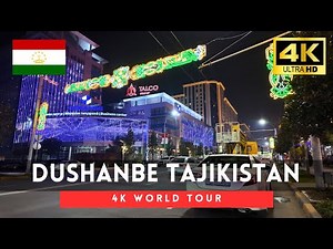 🇹🇯Tajikistan 4k walk - Dushanbe 4K Night Walking Tour｜Nov 2024