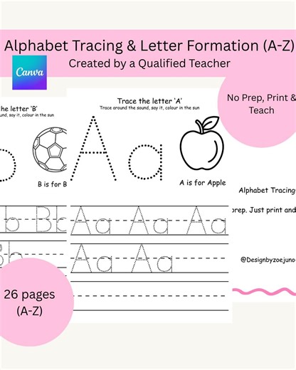 Alphabet Tracing Worksheets A–Z | Letter Formation Practice | Handwriting EYFS KS1 | Fine Motor Skills - Etsy
