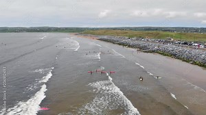 Lahinch or Lehinch is a small town on Liscannor Bay, on the northwest coast of County Clare, Ireland. The town is a seaside resort and has become a popular surfing location.