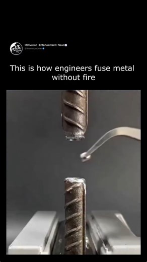LevelUpNoow🔥 | Self-Growth on Instagram: "Engineers can fuse metal without a single flame by using a technology called friction welding, one of the coolest breakthroughs in modern manufacturing. Instead of melting metal with fire, it uses pure mechanical energy. When two metal pieces are pressed together and spun or rubbed at extreme speed, the friction generates intense localized heat. But here’s the twist: the metal never fully melts. It softens just enough for its molecules to bond. That mea