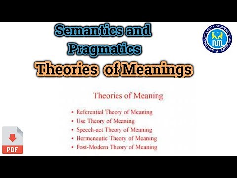 Theories of meaning | Theories of meaning in semantics