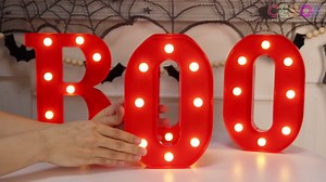 Boo Sign Light Up Halloween Decorations Indoor, Boo Decor 8.5 Inch BOO LED Marquee Letters Lights Signs, Battery Powered Halloween Table Decorations for Home Room Bedroom Mantel Kitchen Party Decor