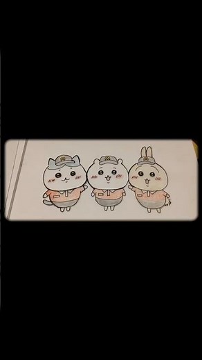 ちいかわ描いてみた#マック クルー風のかわいいイラスト#色鉛筆#イラストメイキング #癒し