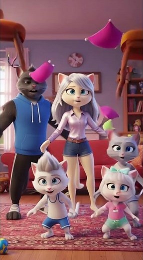 The Invisible Paint Prank 🎨✨ | Funny Cat Family Animation