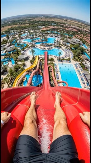POV: Riding a High-Speed Water Slide at a Beautiful Water Park 💦