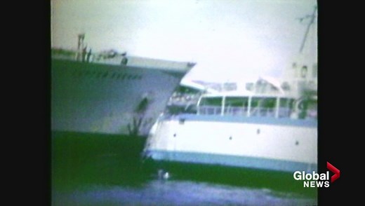 Raw: Russian freighter crashes into B.C. ferry in Active Pass