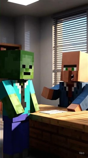 Minecraft Zombie Job Interview 😂🔥 | Funny AI Short #minecraft #ai #zombie #memes