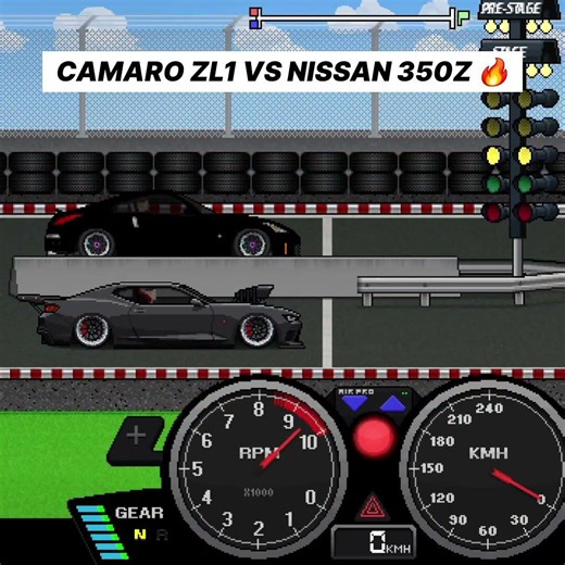Camaro BIG TURBO vs Nissan 350Z 😱 (7 segundos) #pixelcarracer #subscribe