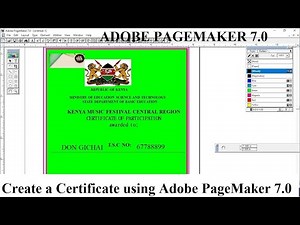 Adobe PageMaker 7 0 How to Create a Certificate Using Adobe PageMaker