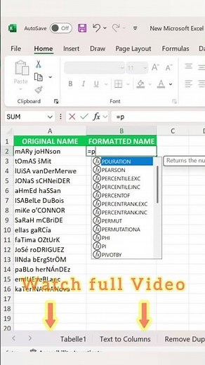 Excel PROPER Function Explained | Capitalize Each Word Easily #excel #exceltips #properfunction