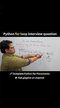 For Loop Interview Question in Python | For loop in python