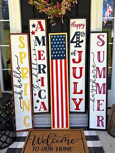 Double Sided Spring/summer Porch Sign: 3D Wood Leaner - Etsy