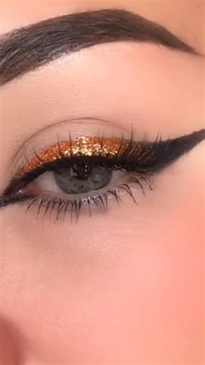 Natural orange shade with black eye liner tutorail#abrish #viral #soft #eyeliner #makeup look