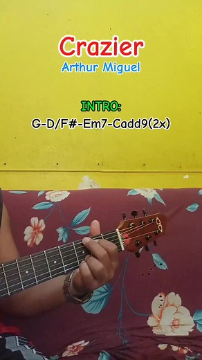 Crazier/Arthur Miguel #songchordguide #guitartutorial #GuitarLessons #forbeginners #easychords #viralvideoシ #crazier #ArthurMiguel | Marcelino Viray