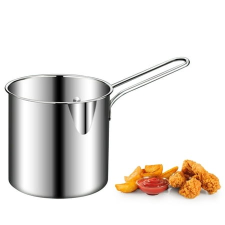 DPTALR Mini Fryer Pot Stainless Steel USA Style Oil-saving Small Fryer With Strainer Filter Skimmer Oil Mini Fryer For Frying Chicken Legs - Walmart.ca