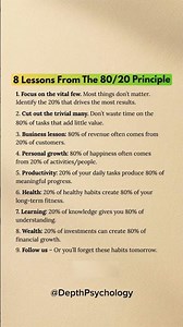 8 Lessons From The 80/20 Principle #quotes #wisdom #lesson #psychology #life #lifeadvice
